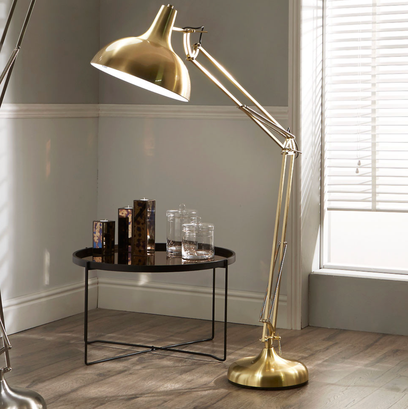 Alonzo Brass Metal Task Floor Lamp