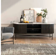 Lucas Mango & Marble Fluted Wide TV Media Unit