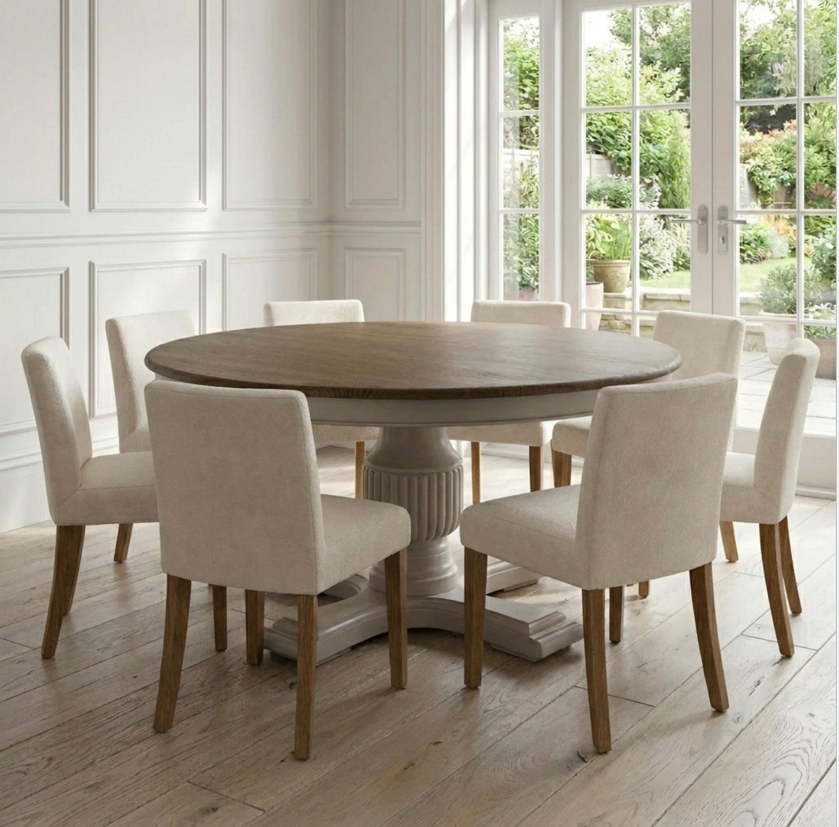 160cm Sofia Round Dining Table – Hardwick/Rustic Brown