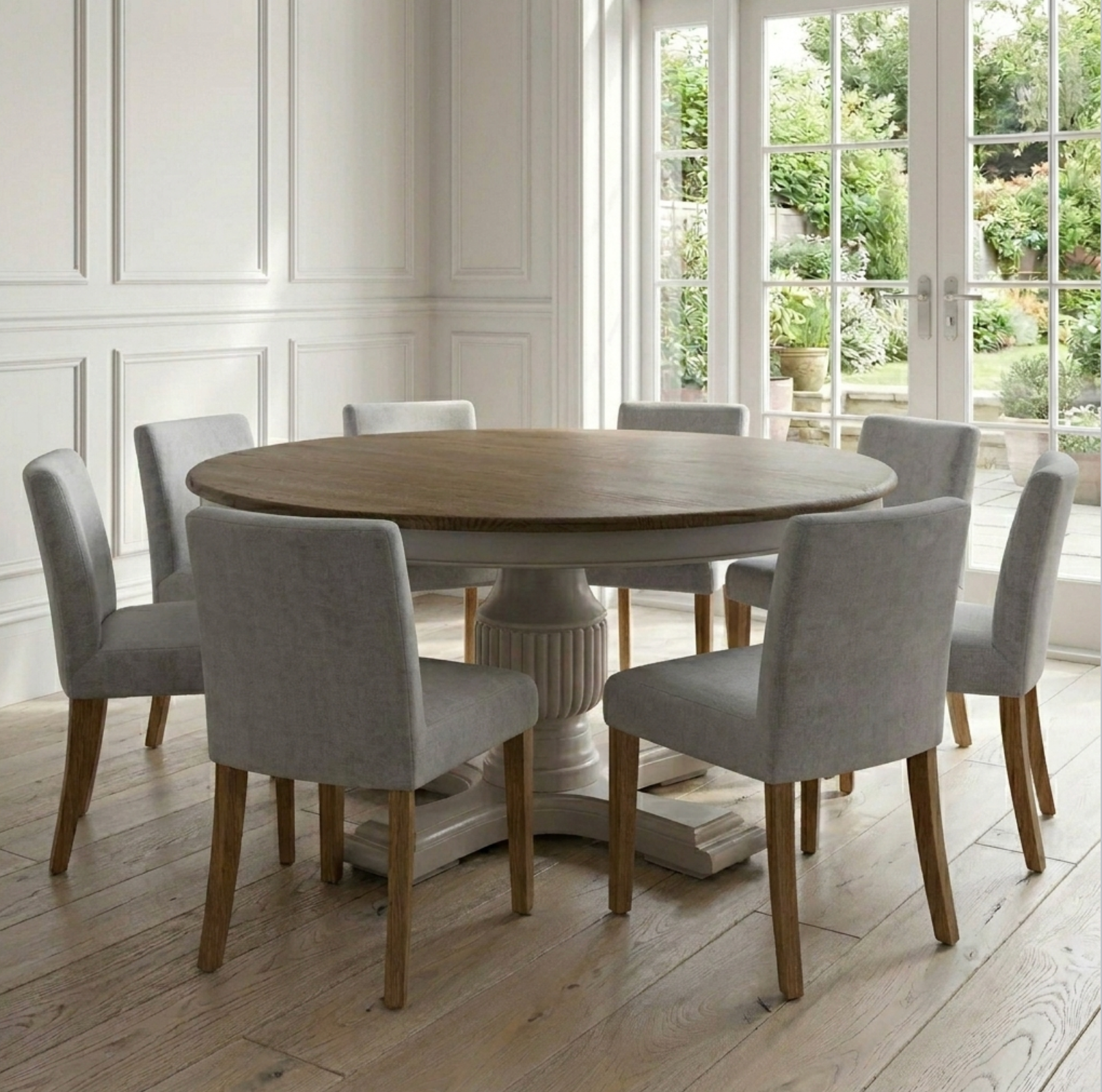 160cm Sofia Round Dining Table – Hardwick/Rustic Brown