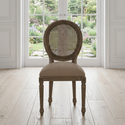 Sofia Rattan Balloon Back Dining Chair with Removable Seat Pad – Oak Antique