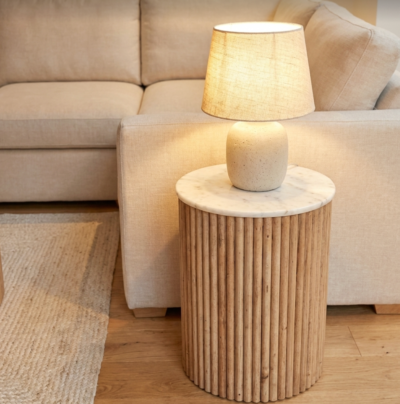 Reed lamp table