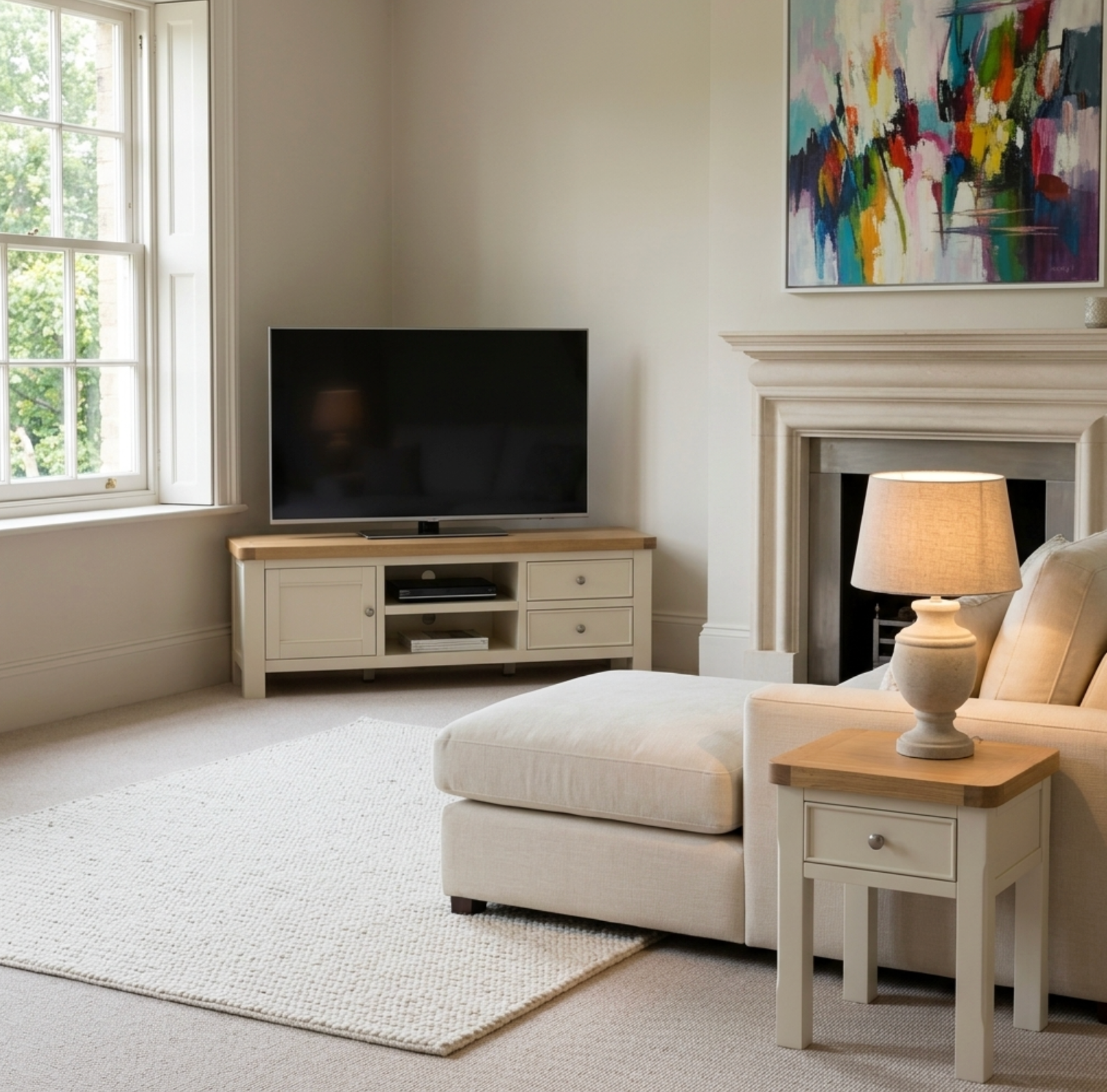 Burford Painted oak tv unit