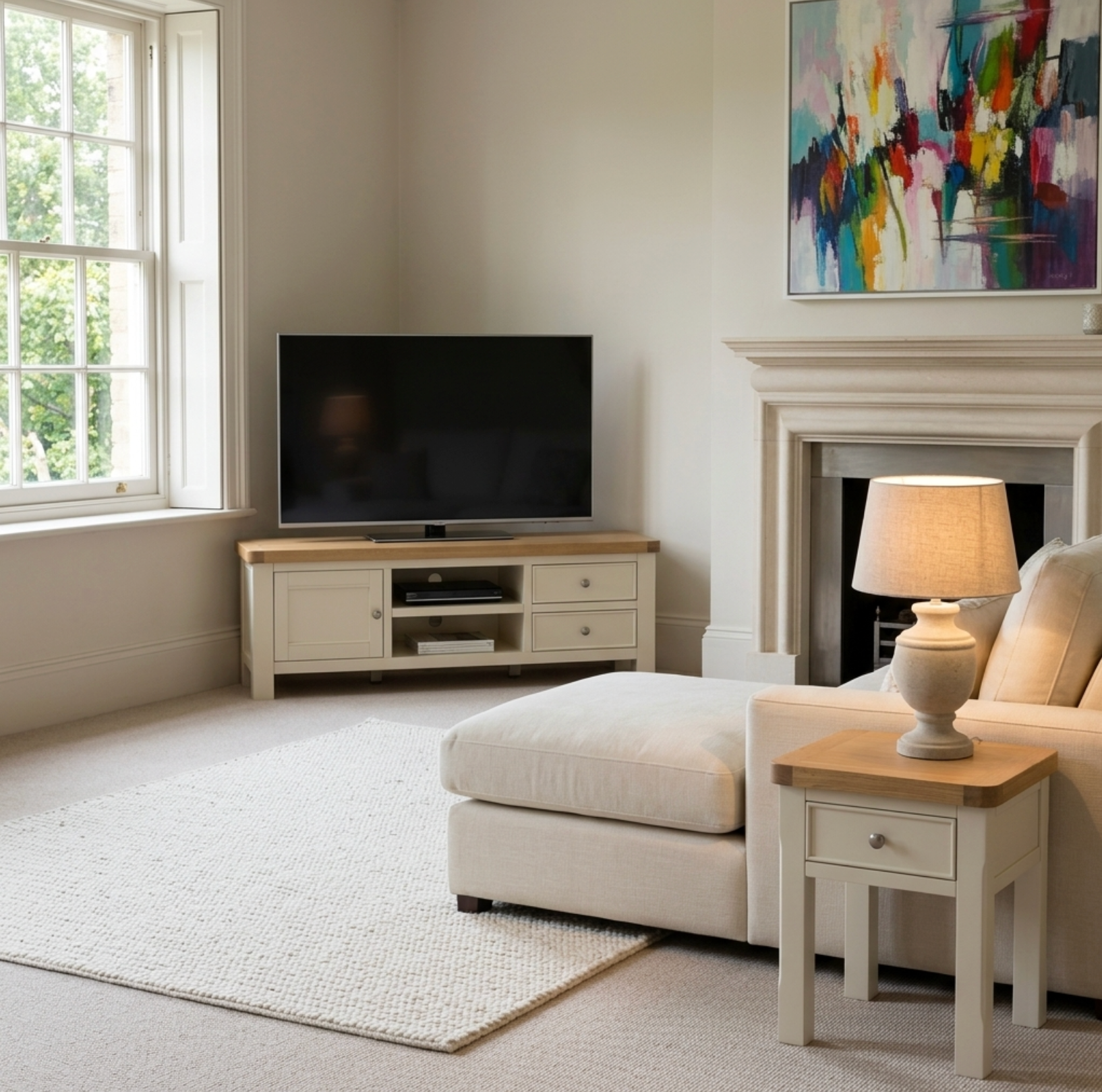 Burford Painted oak tv unit