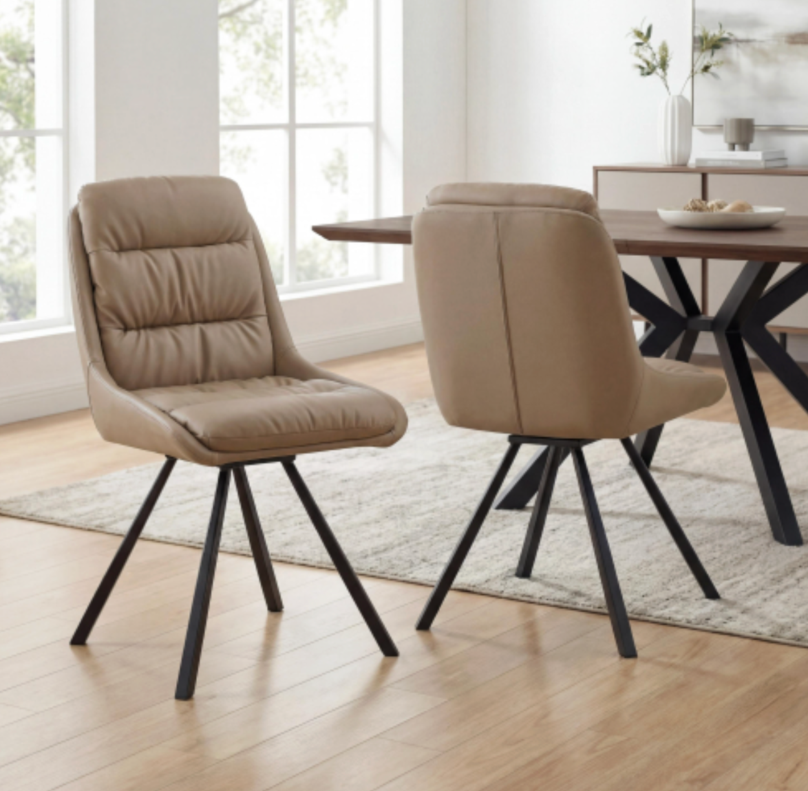 Arnhem Leather Effect Mink Dining Chair