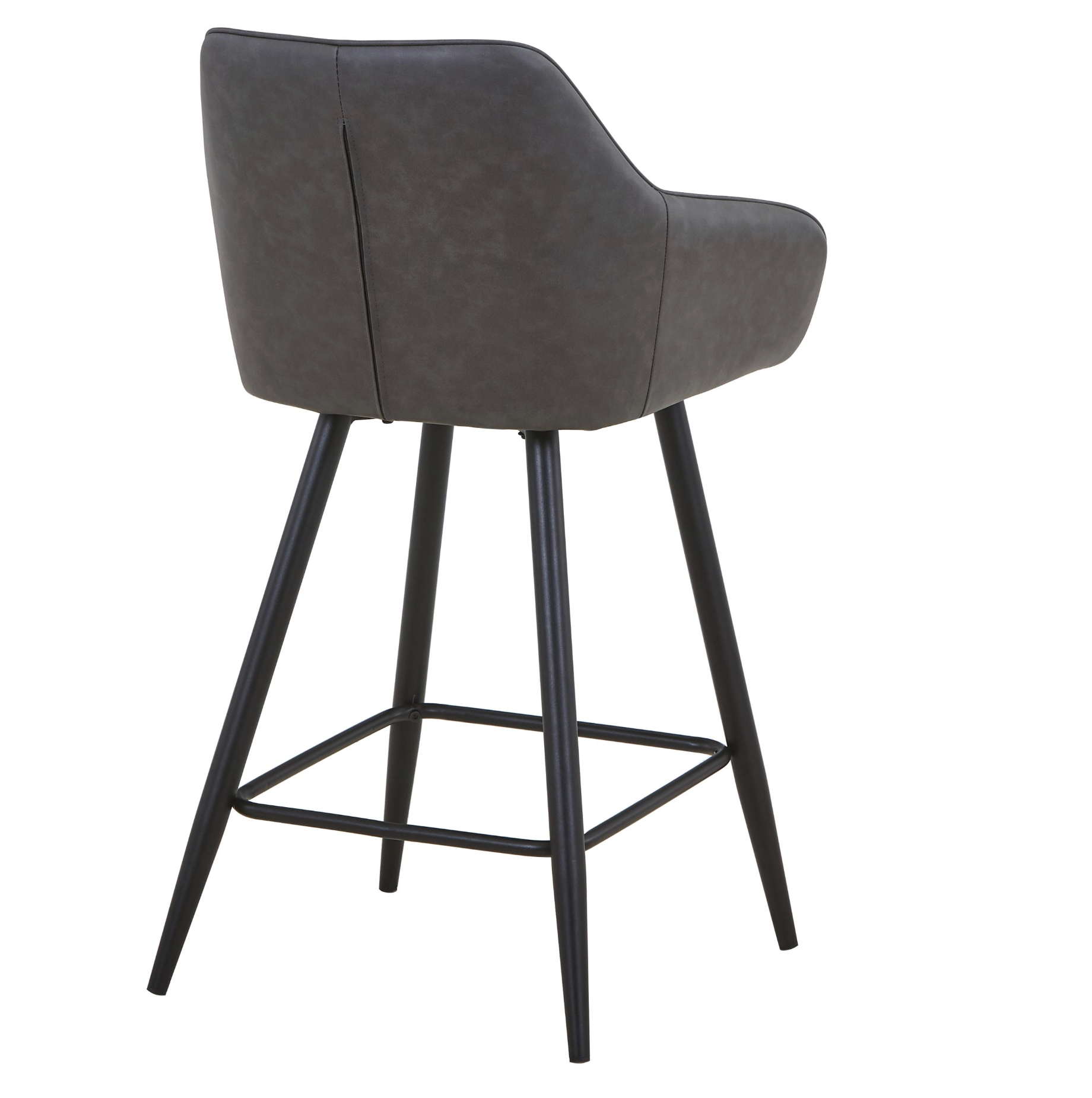 Charm Leather Effect Grey Bar Stool