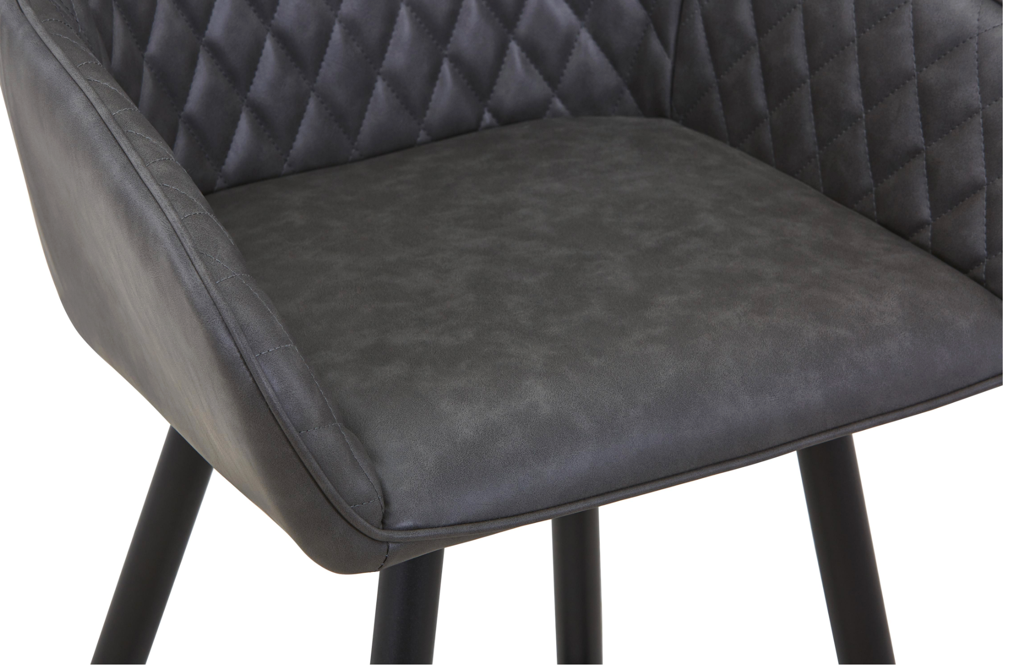 Charm Leather Effect Grey Bar Stool