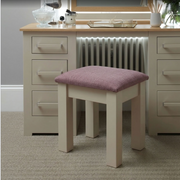 Modo dressing table stool Linoso Heather fabric painted cotton.