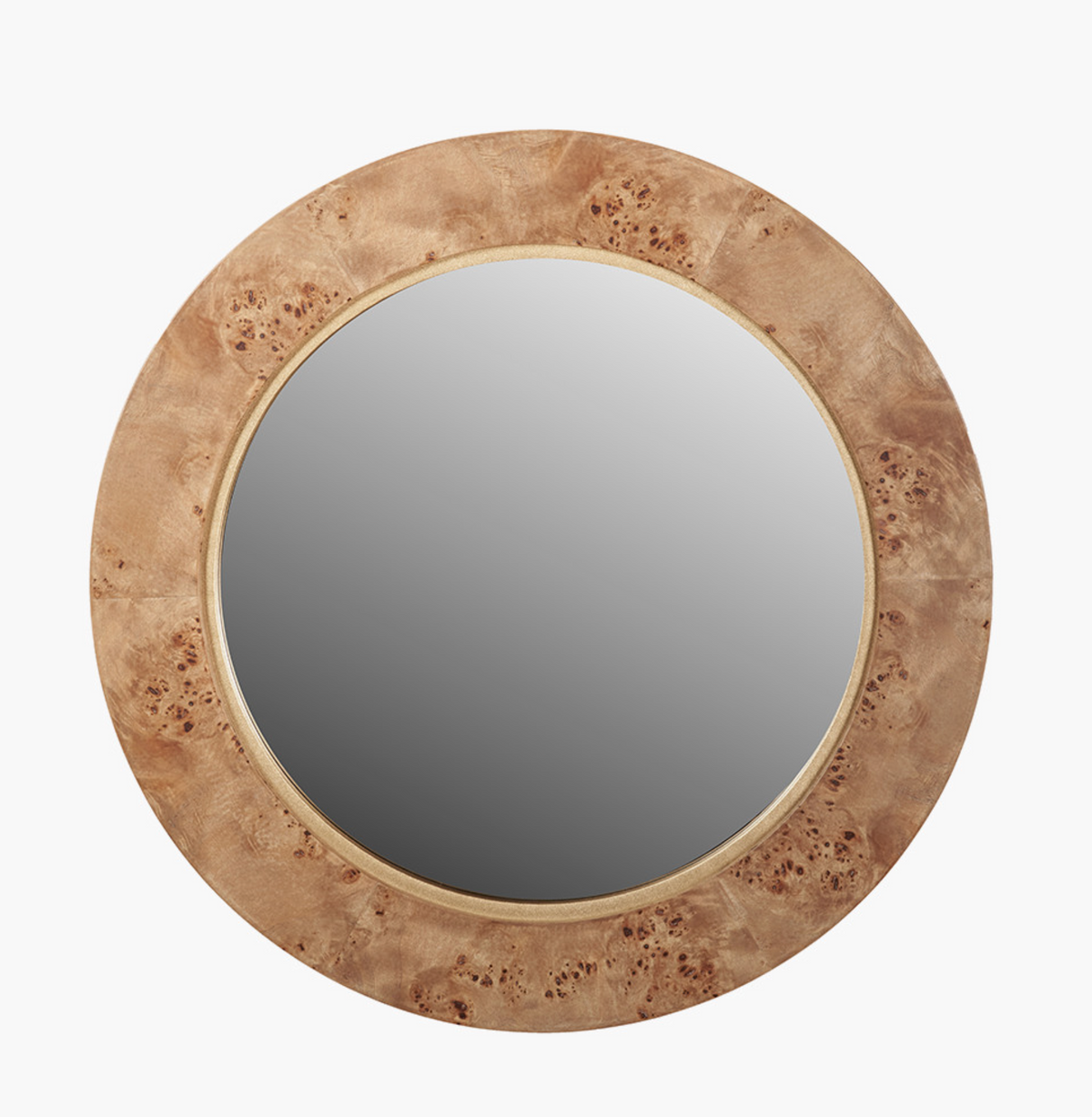 Newborough Burr Wood Effect Round Wall Mirror