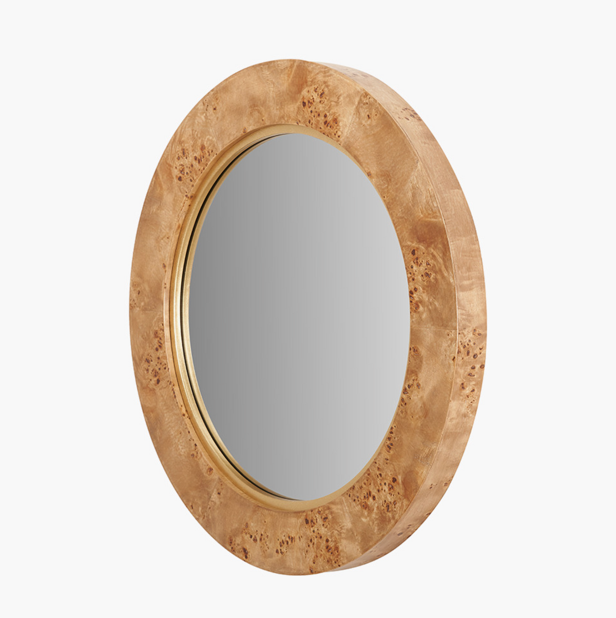 Newborough Burr Wood Effect Round Wall Mirror