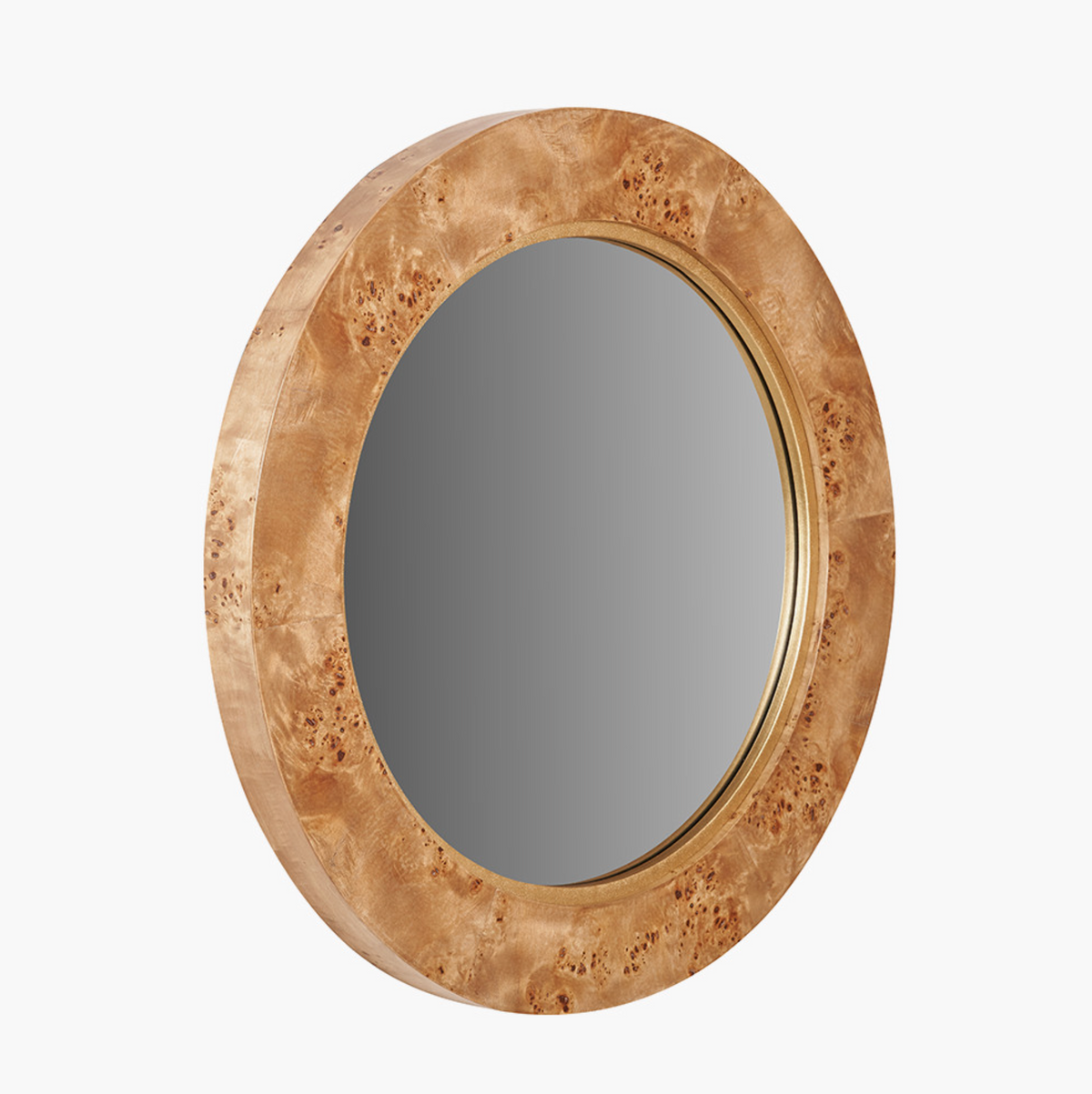 Newborough Burr Wood Effect Round Wall Mirror