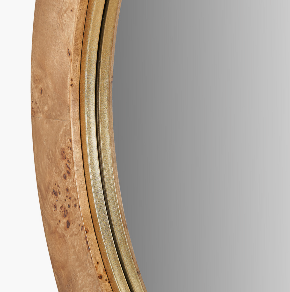 Newborough Burr Wood Effect Round Wall Mirror
