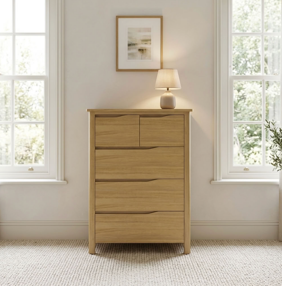 Hexham Oak 2/3 Chest Of Drawers