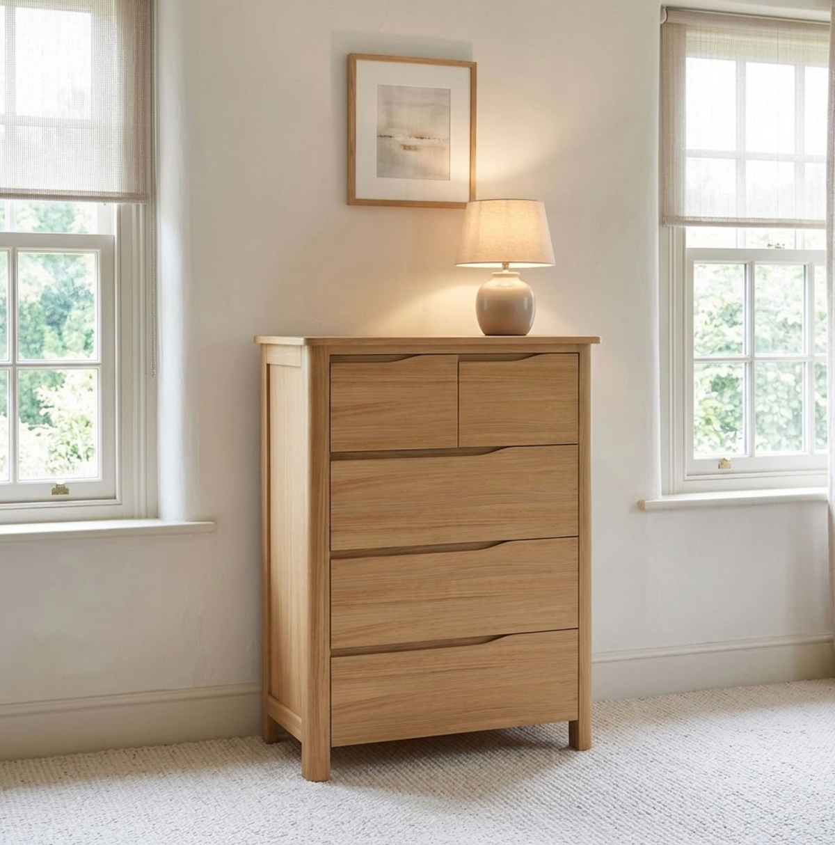 Hexham Oak 2/3 Chest Of Drawers