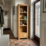 Kingsbury Oak Tall Narrow Bookcase