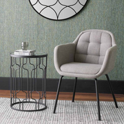 Olly Grey Linen Mix and Black Metal Carver Dining Chair