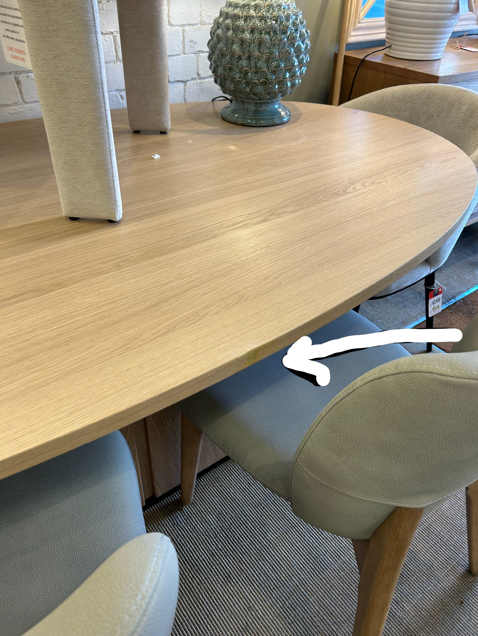 Vega Scandi Oak & Peppercorn 6 Seater Table (Clearance)