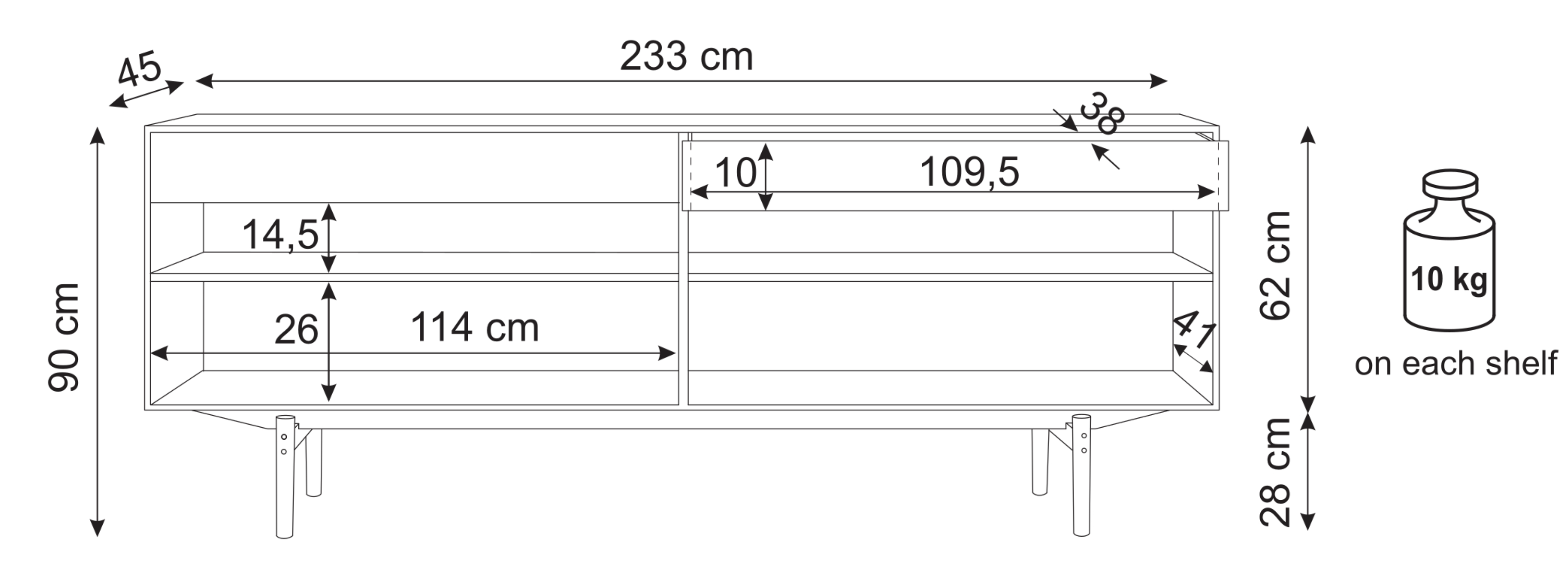 Aeris Oculus sideboard 4 XL