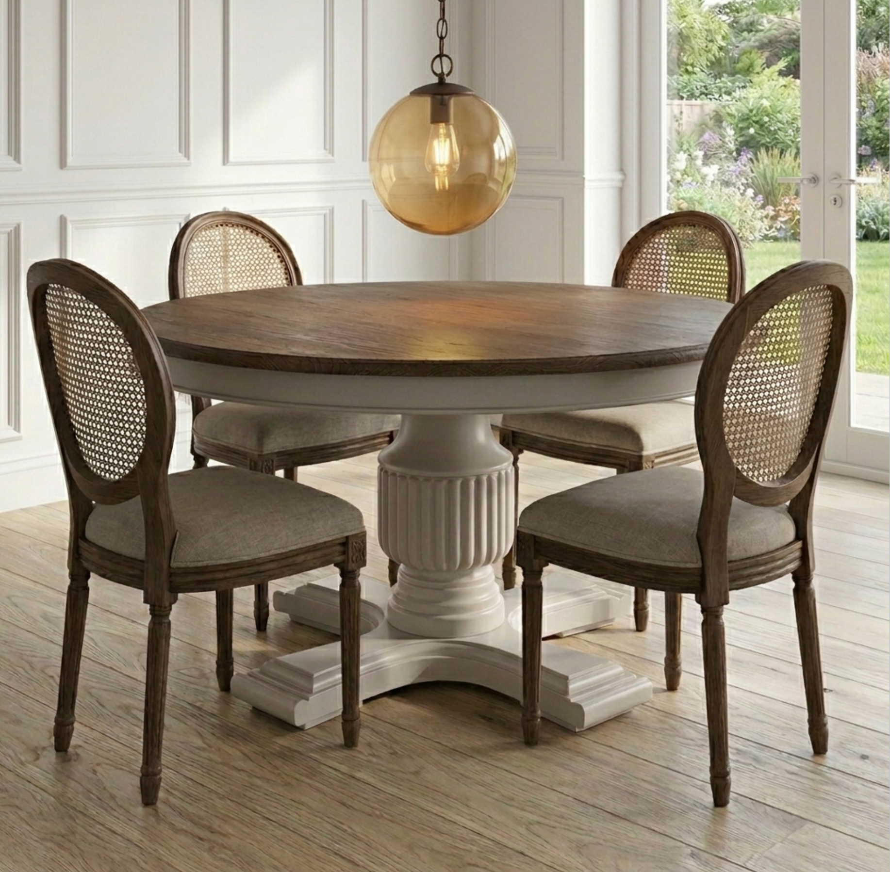 140cm Sofia Round Dining Table – Hardwick/Rustic Brown