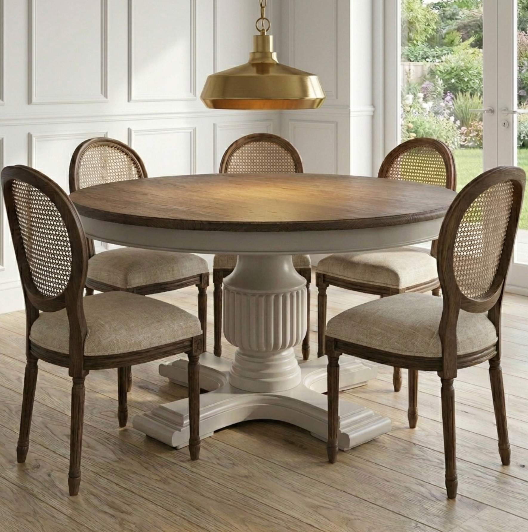 140cm Sofia Round Dining Table – Hardwick/Rustic Brown