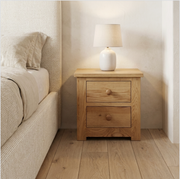 Torino Solid Oak  2 Drawer bedside