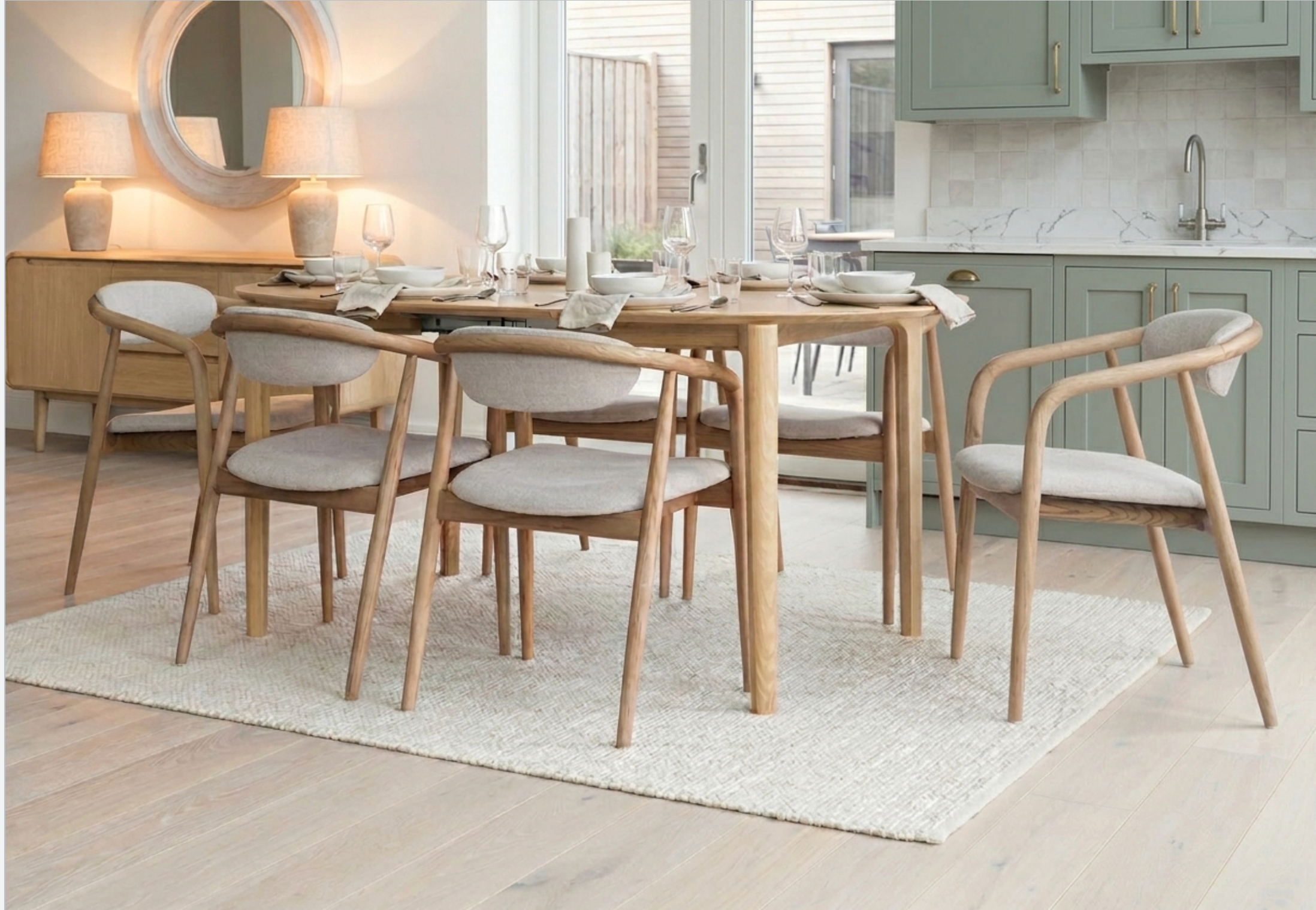 G Plan Winchester 130 - 170cm D-End Extending Dining Table sets with isabelle Chairs