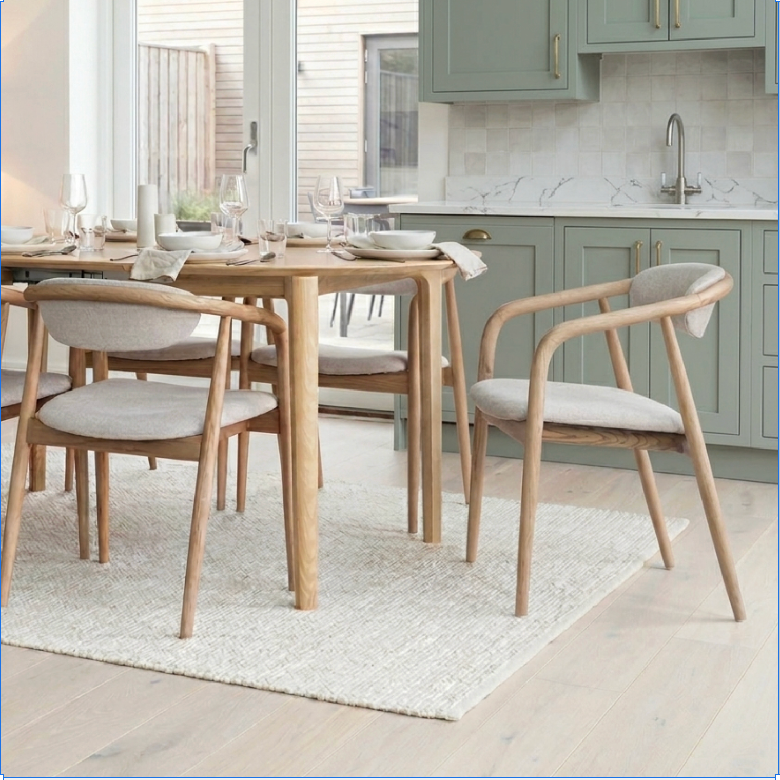 G Plan Winchester 130 - 170cm D-End Extending Dining Tablewith 6 G-Plan  Isabelle Chairs
