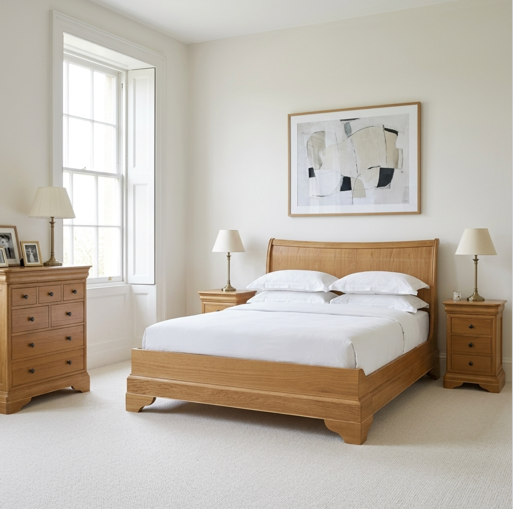 W+G BORDEAUX - 135CM BED OAK Double Bed
