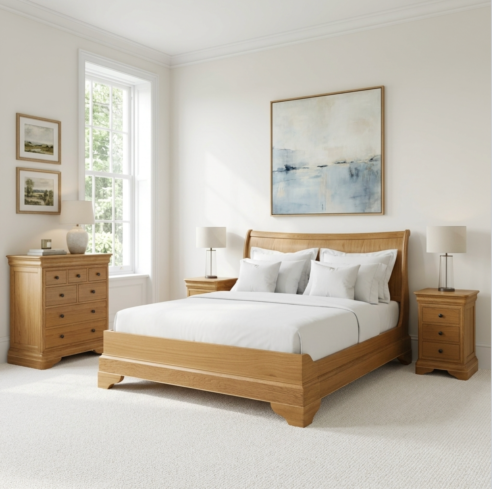 W+G BORDEAUX - 135CM BED OAK Double Bed