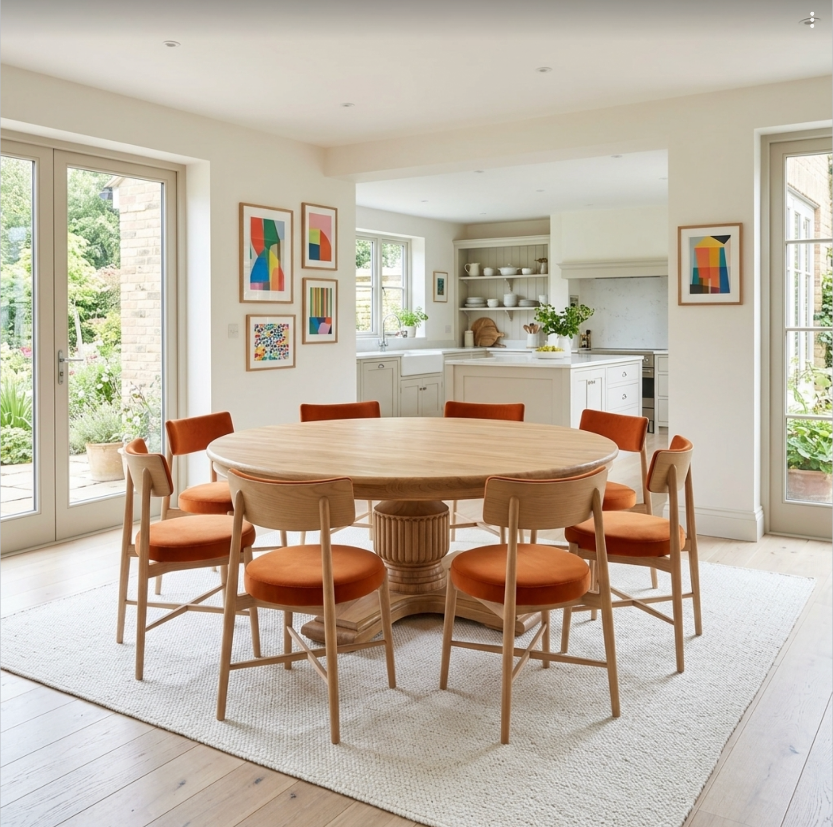 The new 180cm Sofia Round Dining Tables ! Best seller new light oak cololur