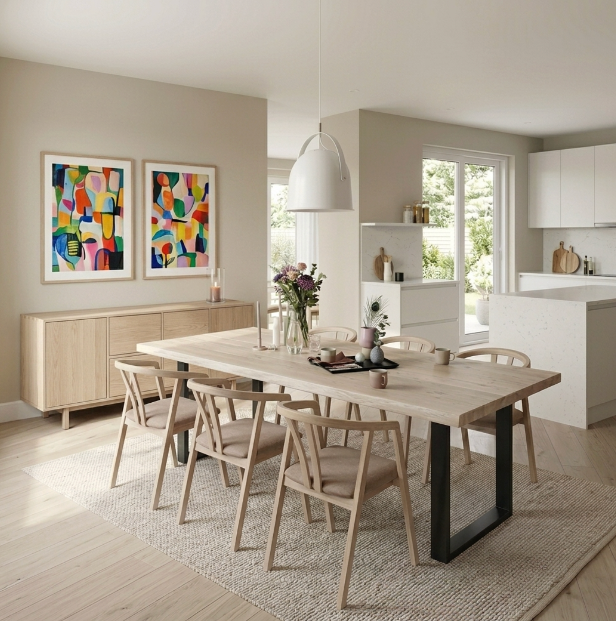 Kristensen Kristensen Forest Solid Wood Dining Table in white oiled oak
