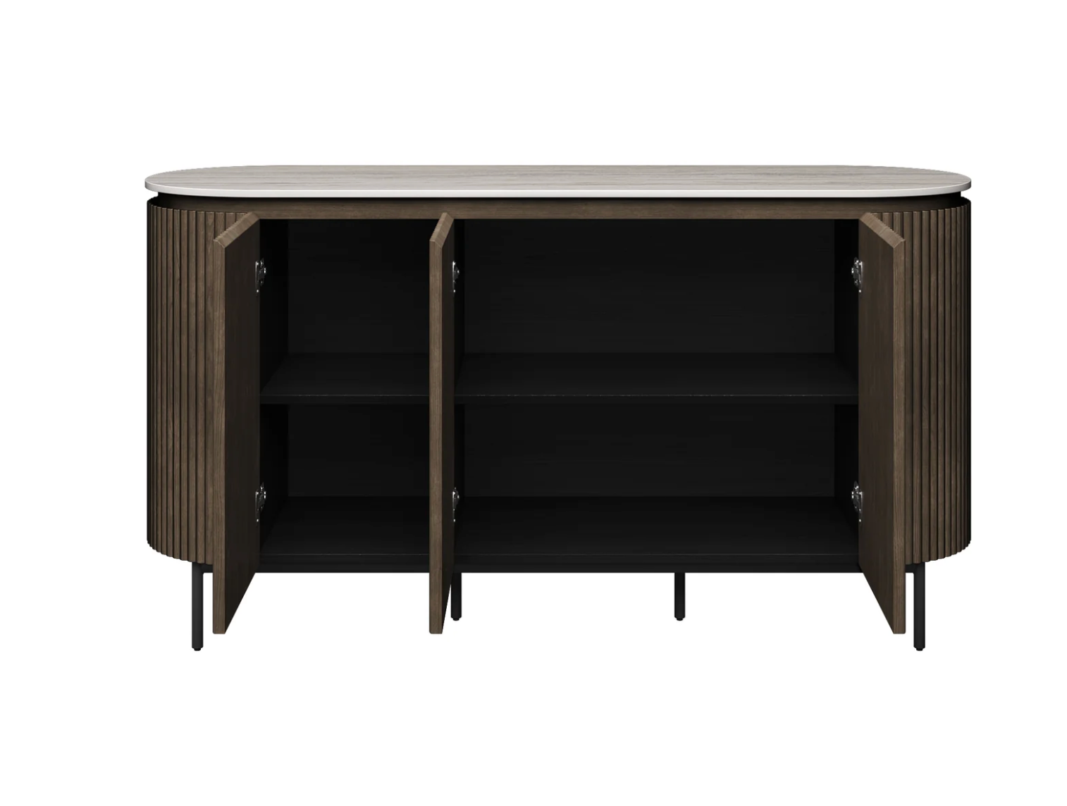Modena Ivory Grey Travertine Ceramic Sideboard