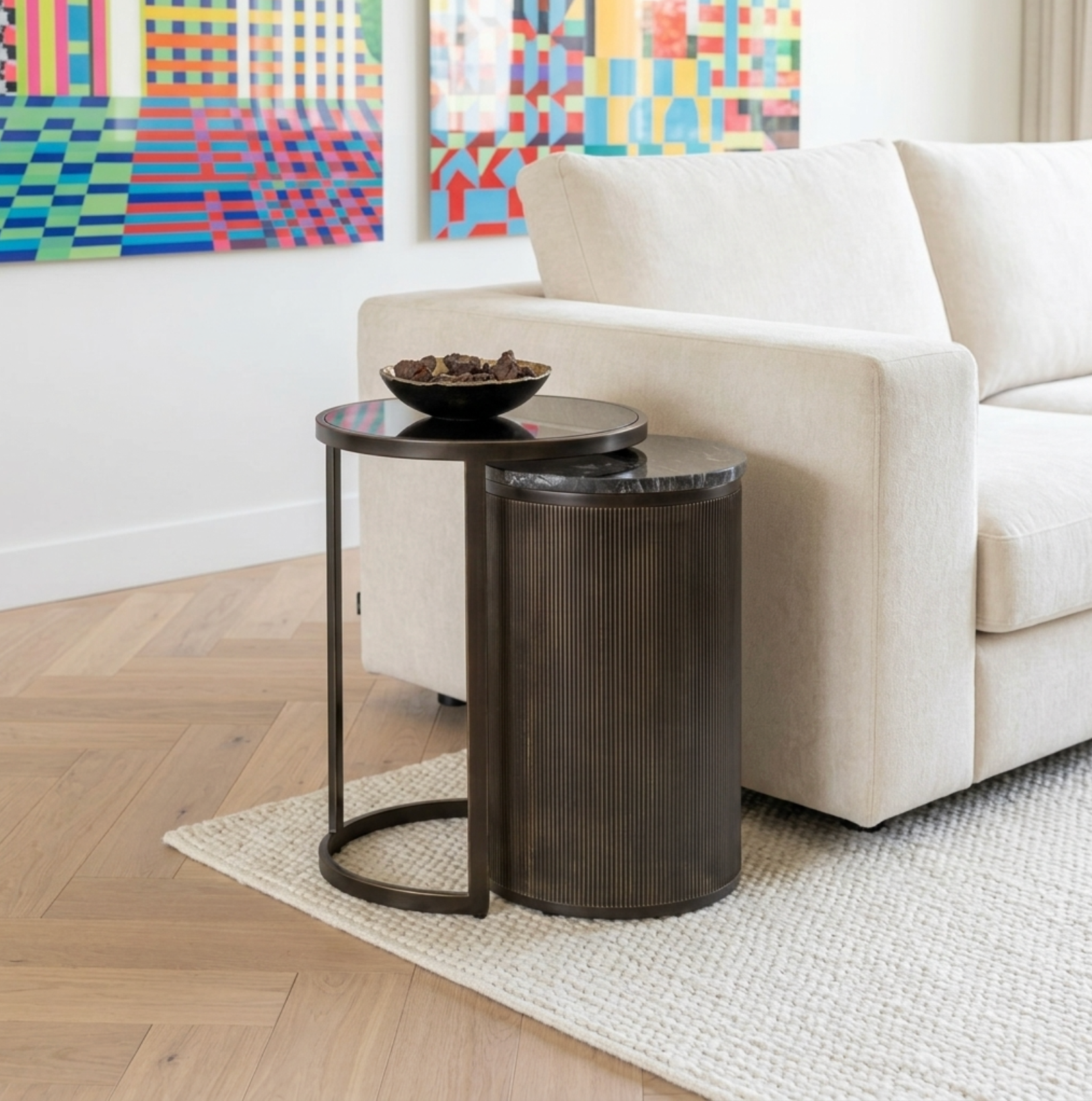 Belvedere Black Set of 2 Nesting Side Tables