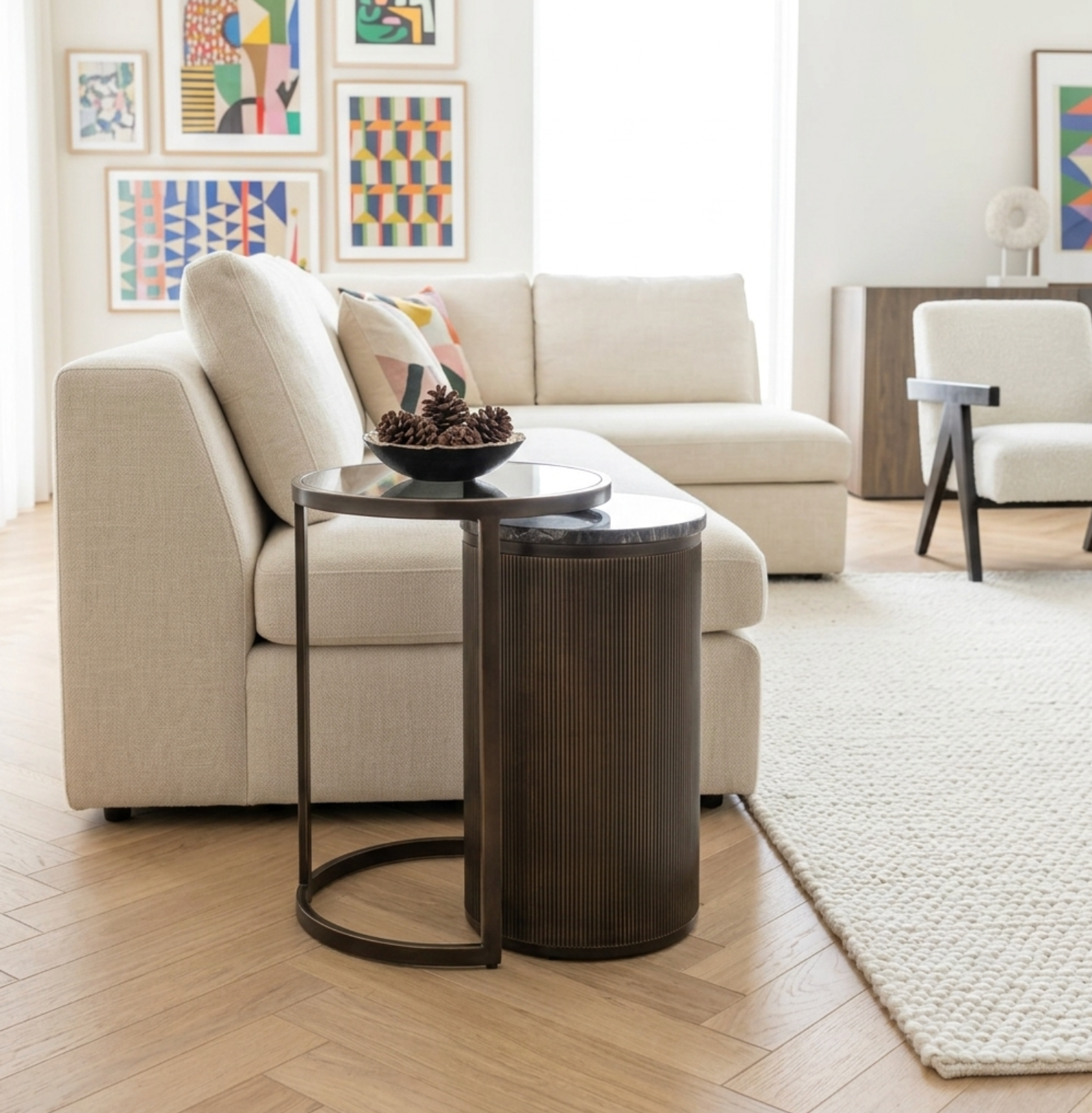 Belvedere Black Set of 2 Nesting Side Tables