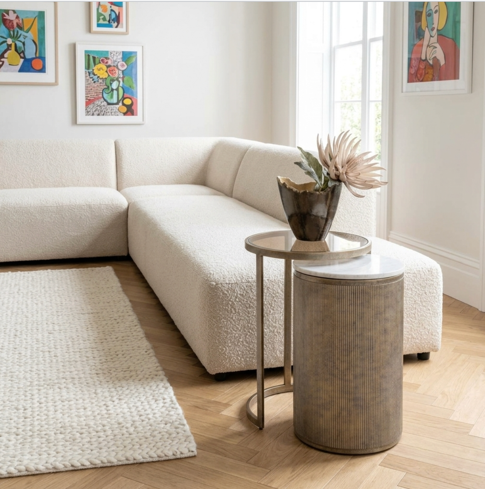 Belvedere Aged Gold Nesting Side Table