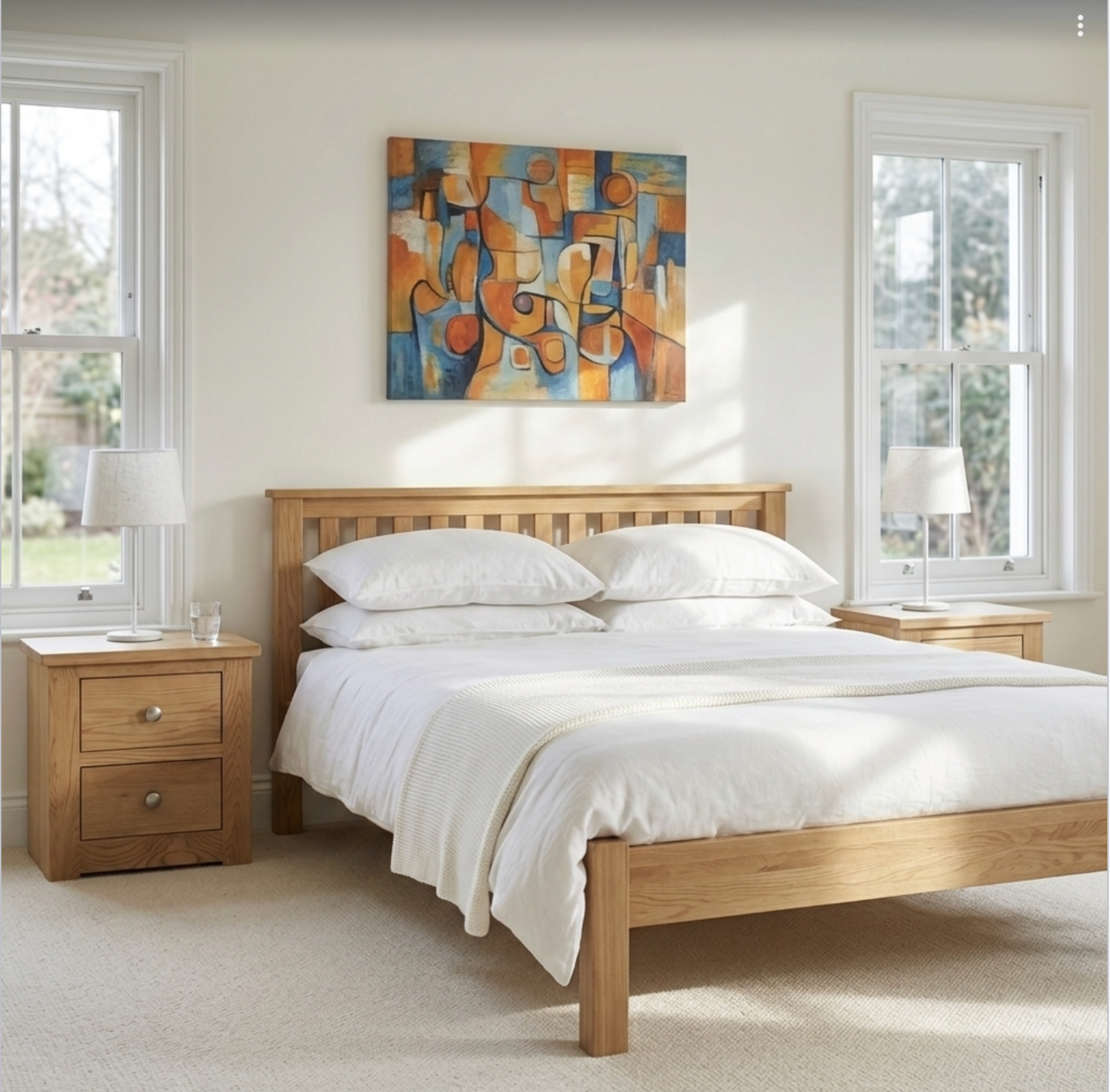 Torino Solid Oak  2 Drawer bedside