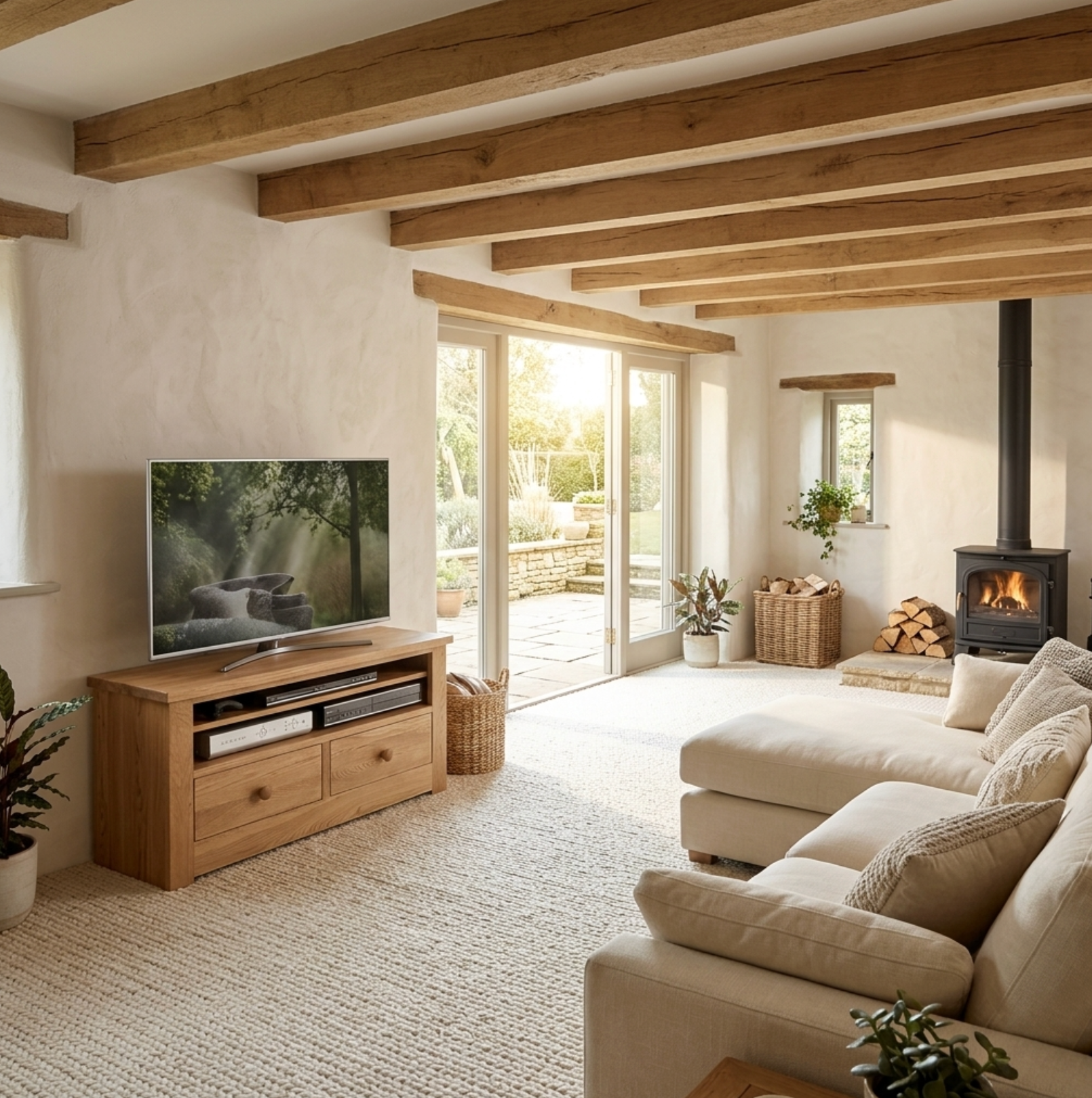 Torino Contemporary Oak Small Plasma Unit