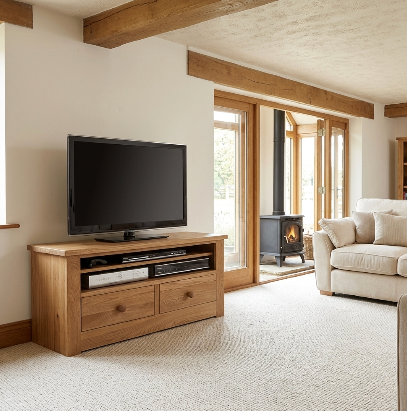 Torino Contemporary Oak Small Plasma Unit