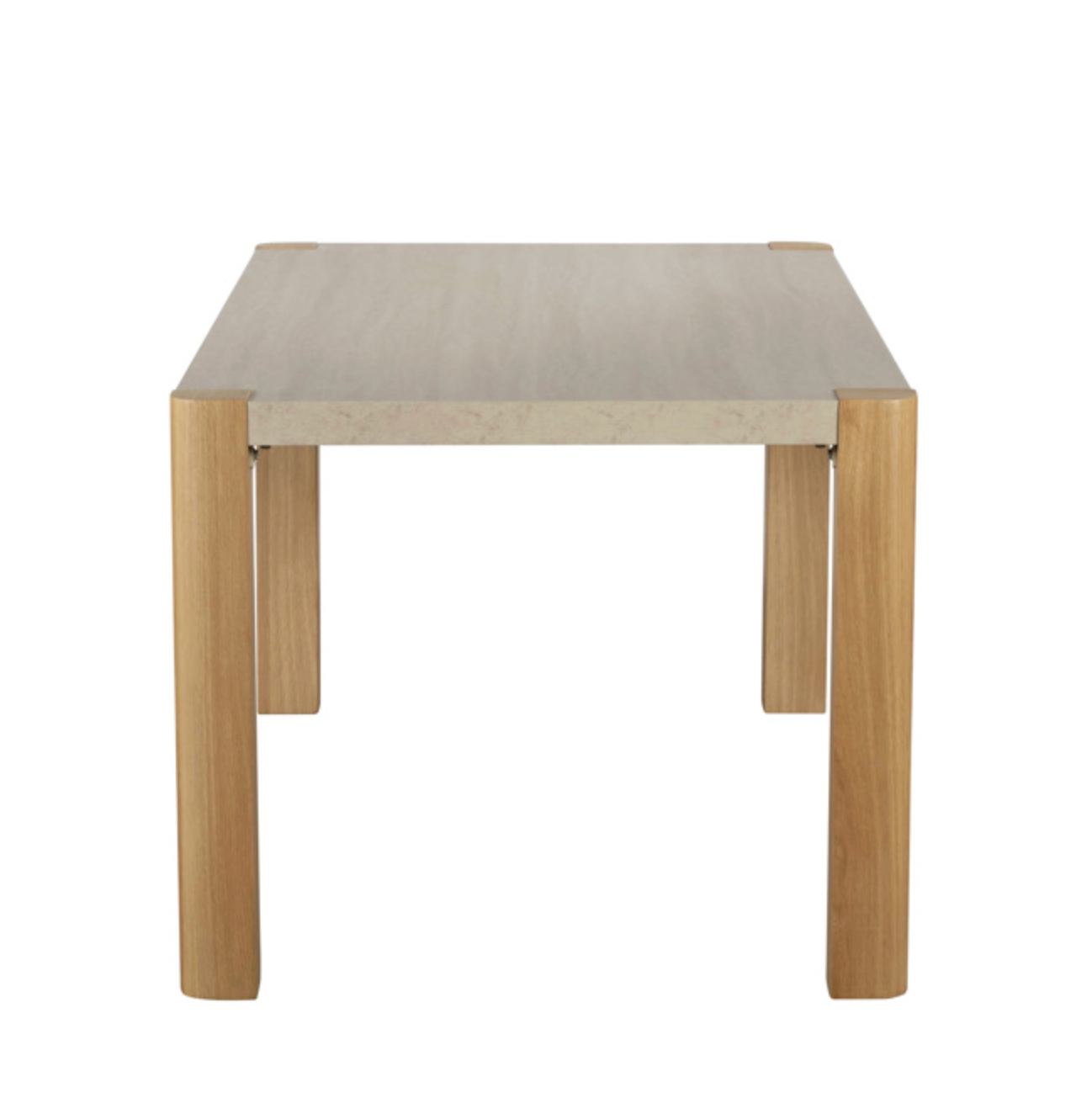 Arlo Natural Oak 140cm Dining Table with Travertine Ceramic Top