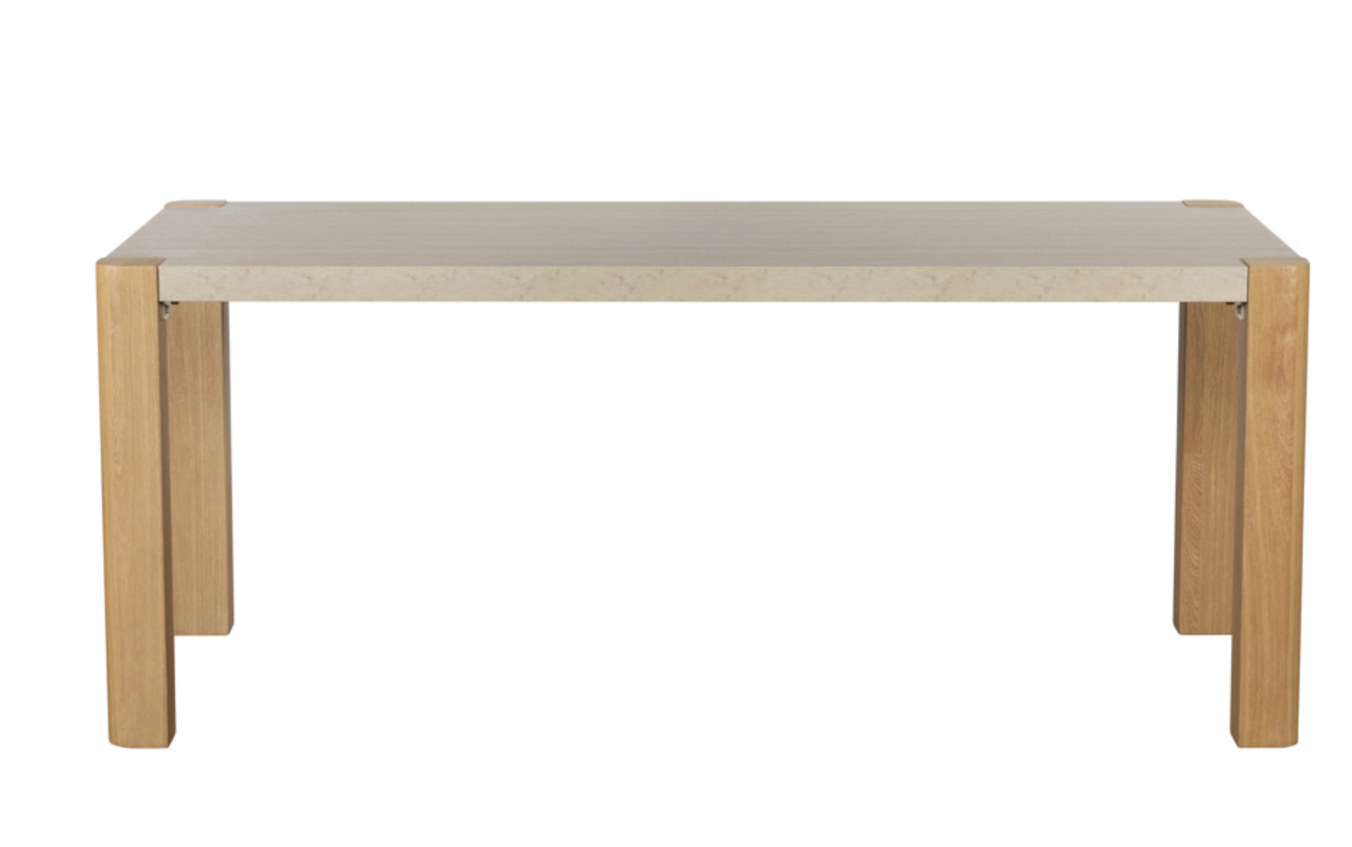 Arlo Natural Oak 140cm Dining Table with Travertine Ceramic Top