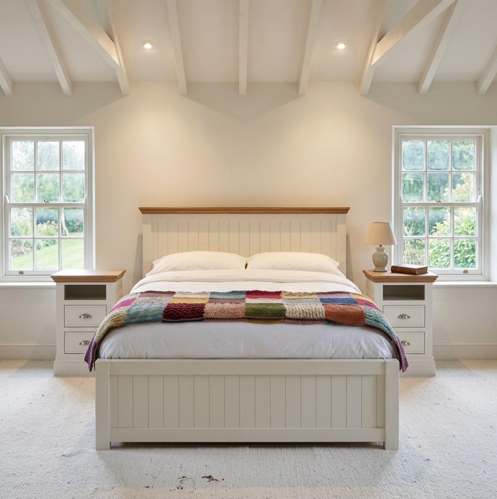 New England Painted 2 draweropen top bedside