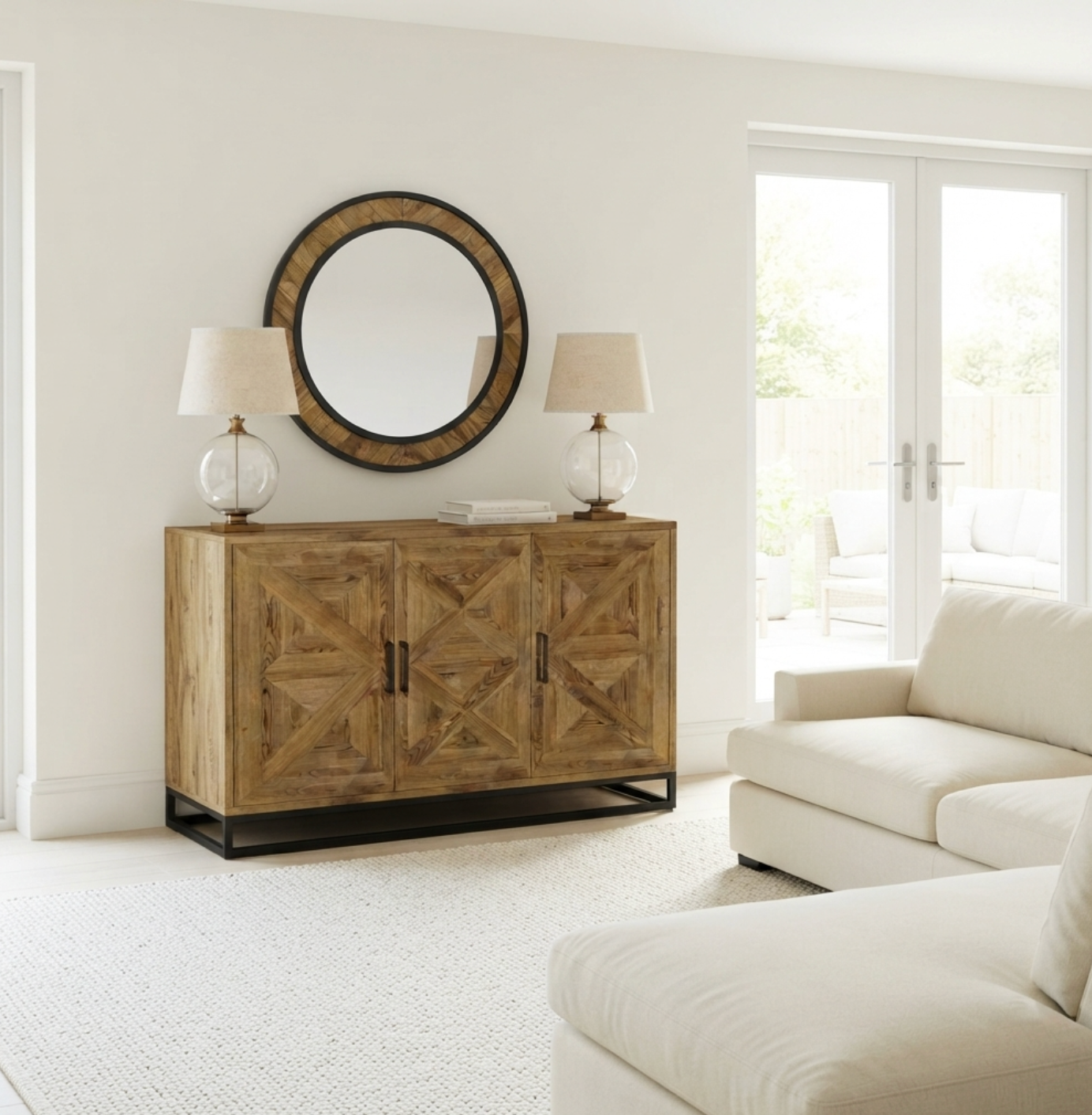 Indus Rustic Oak Narrow Sideboard