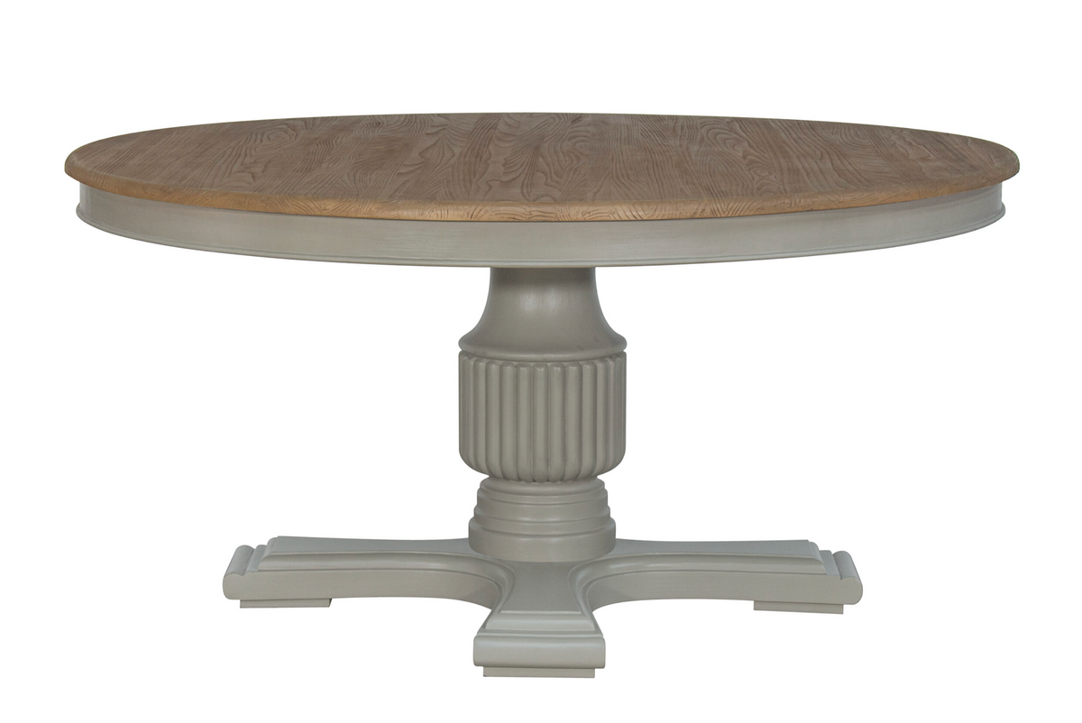 180cm Sofia Round Dining Table Smoked oak