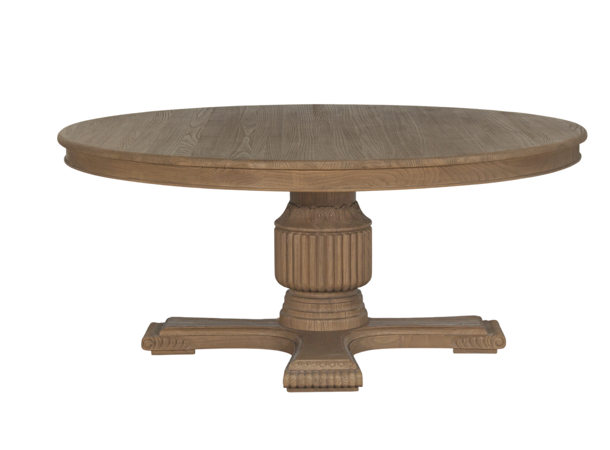 180cm Sofia Round Dining Table Smoked oak