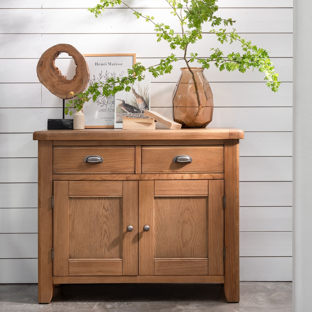 Tewkesbury Smoked Oak 2 sdoor/drawer Sideboard