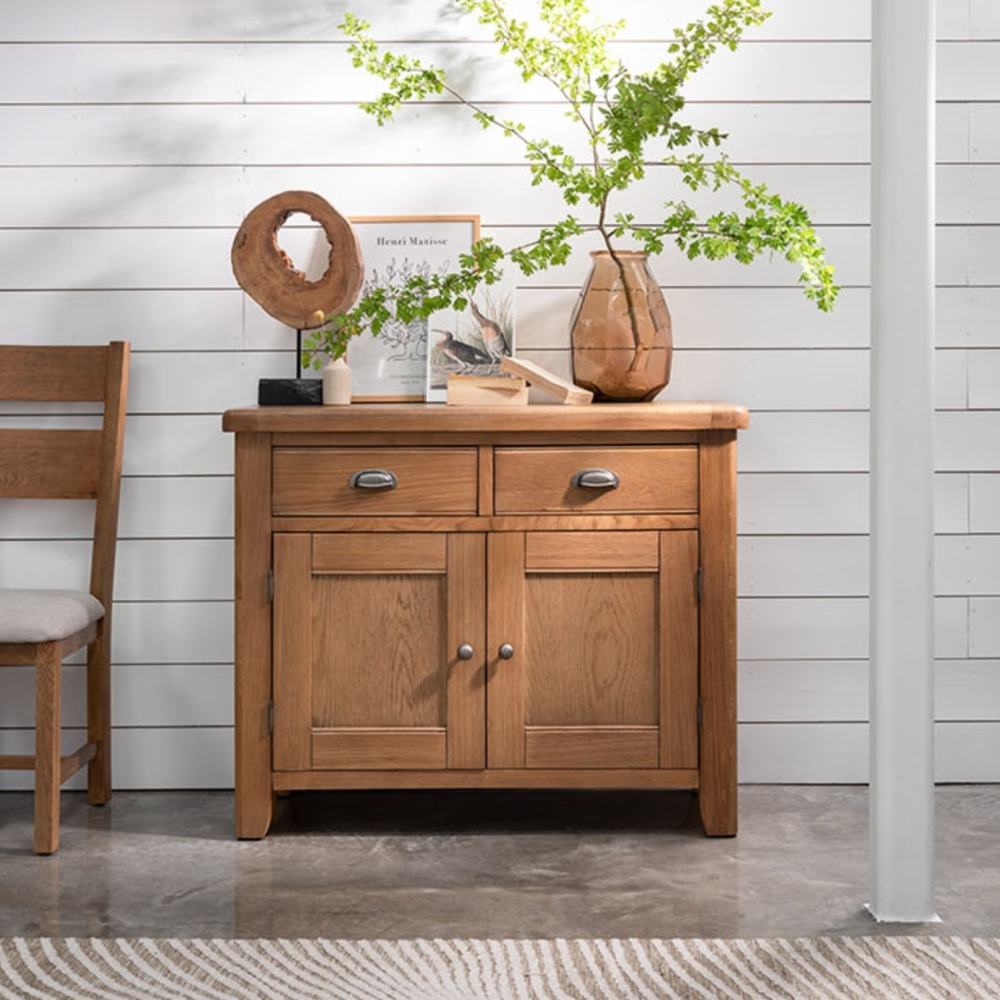Tewkesbury Smoked Oak 2 sdoor/drawer Sideboard