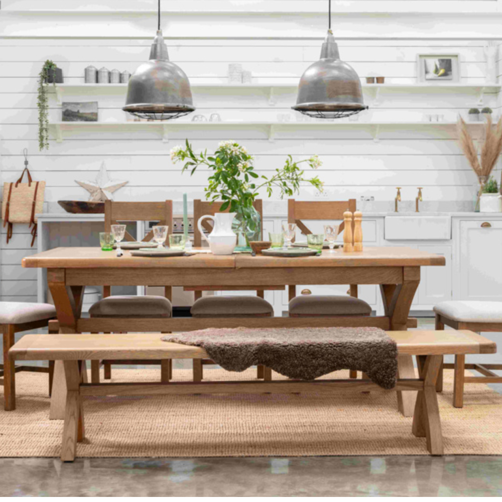 Tewkesbury Smoked Oak 200cm Dining Bench