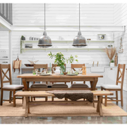 Tewkesbury Smoked Oak Cross-Leg 200-250cm Extending Dining Table