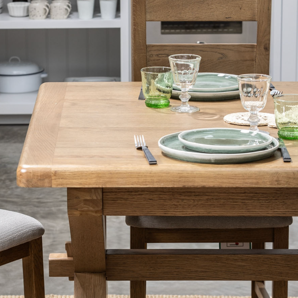 Tewkesbury Smoked Oak Cross-Leg 200-250cm Extending Dining Table
