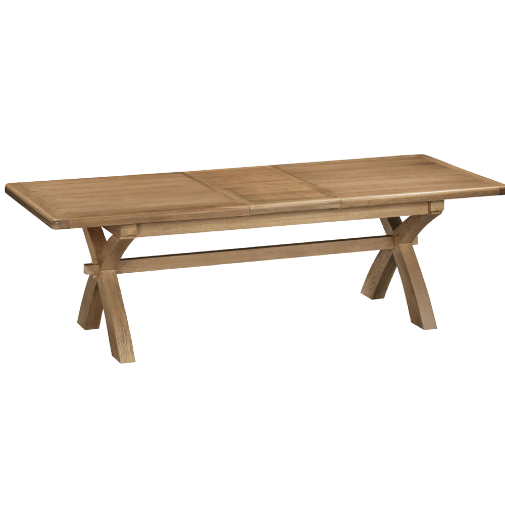 Tewkesbury Smoked Oak Cross-Leg 200-250cm Extending Dining Table